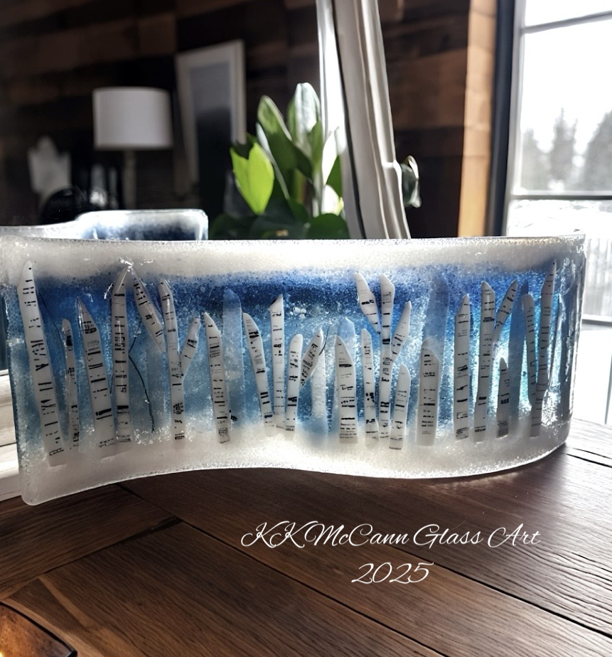 Fused Glass Birch Wave