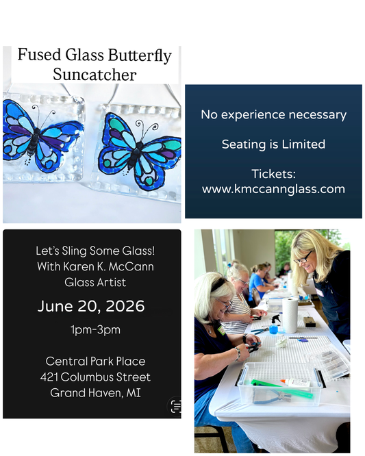Fused Glass Butterfly Suncatcher Workshop With Karen K. McCann June 20 1pm-3pm