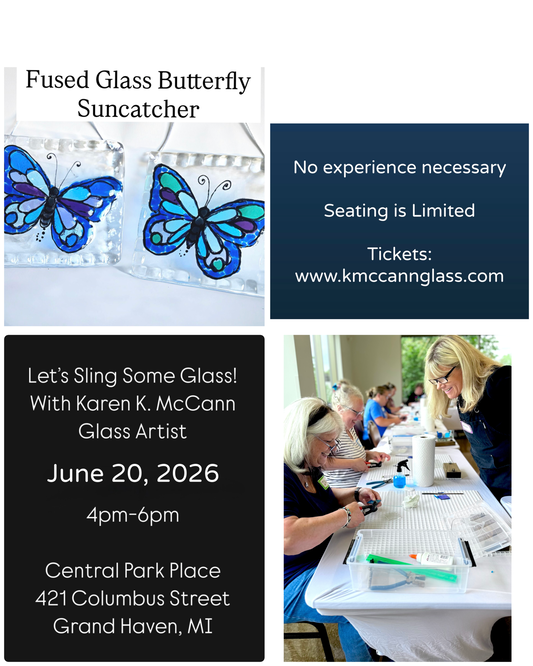Fused Glass Butterfly Suncatcher Workshop With Karen K. McCann June 20 4pm-6pm
