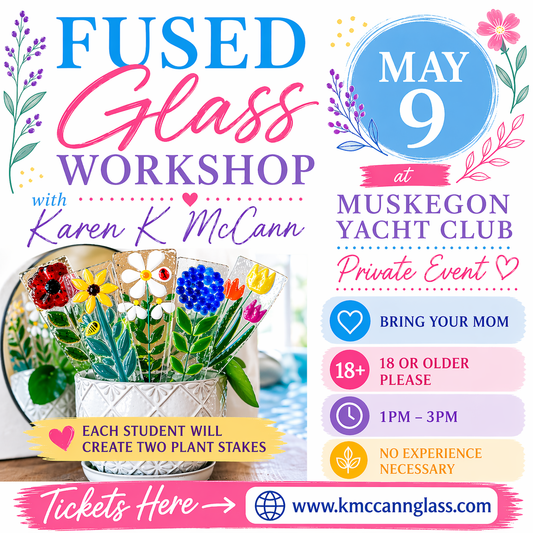 Fused Glass Plant Stake Workshop at Muskegon Yacht Club *private event*